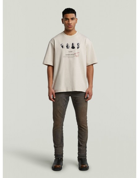 G-STAR RAW T-shirt D26842-D709-1603 PREMIUM JERSEY Beige G-STAR RAW - 4