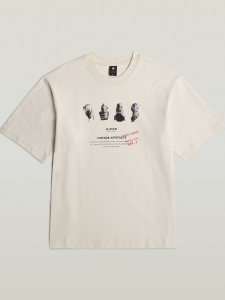 G-STAR RAW T-shirt D26842-D709-1603 PREMIUM JERSEY Beige G-STAR RAW - 7