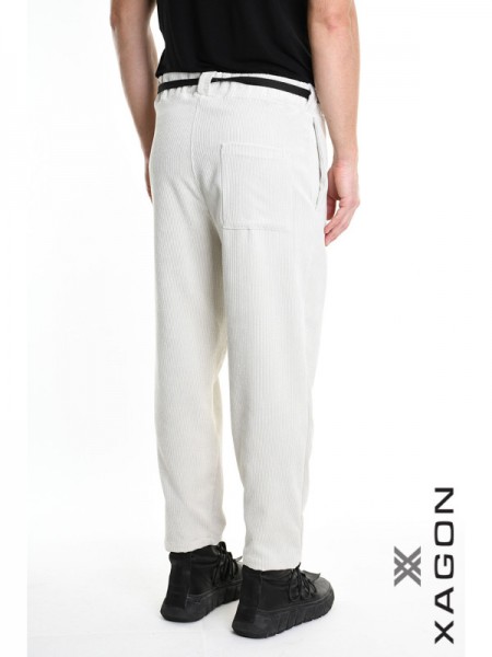 XAGON MAN Παντελόνι κοτλέ 2PMD241P Εκρού XAGON MAN - 3