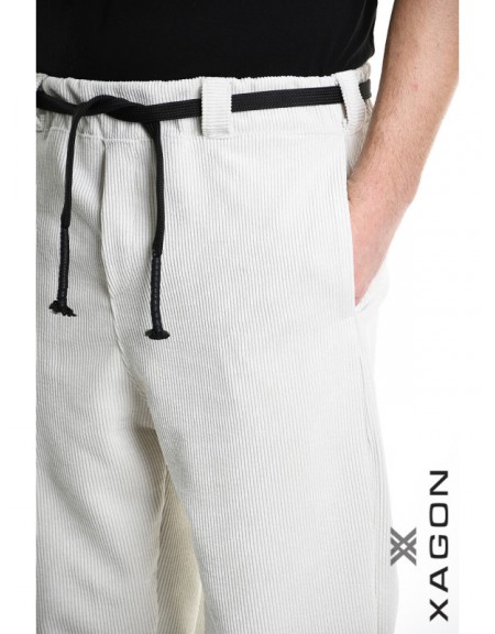 XAGON MAN Παντελόνι κοτλέ 2PMD241P Εκρού XAGON MAN - 4