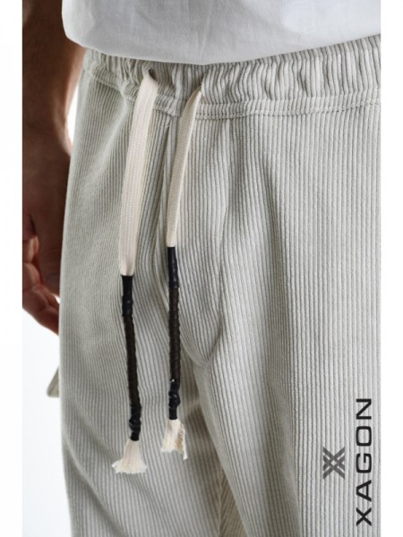 XAGON MAN Corduroy Cargo Pants 2ZUP70V Ecru XAGON MAN - 2
