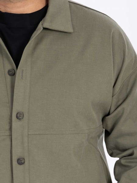 NINETEEN Shirt - Jacket X25-1028 Olive Green NINETEEN - 4