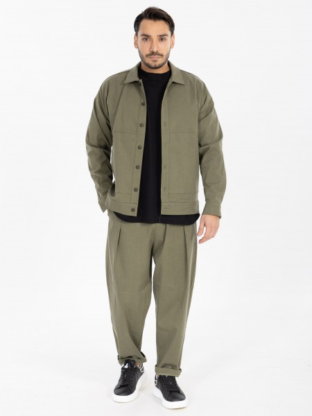 NINETEEN Shirt - Jacket X25-1028 Olive Green NINETEEN - 5