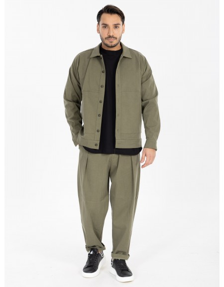 NINETEEN Shirt - Jacket X25-1028 Olive Green NINETEEN - 5