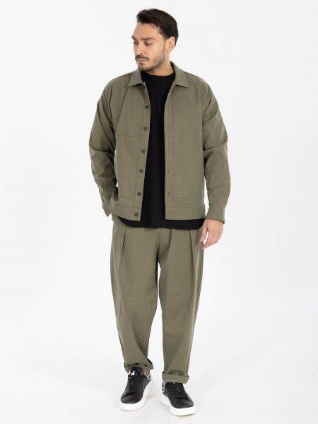 NINETEEN Shirt - Jacket X25-1028 Olive Green NINETEEN - 7