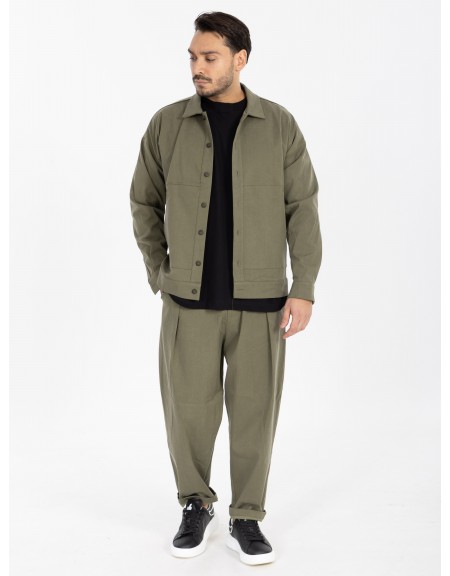 NINETEEN Shirt - Jacket X25-1028 Olive Green NINETEEN - 7