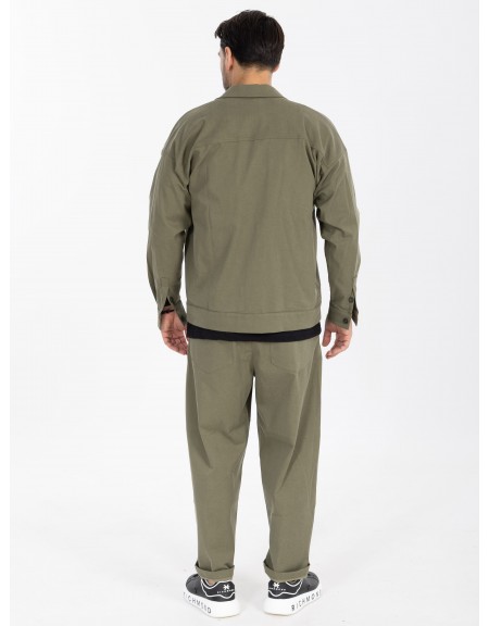 NINETEEN Shirt - Jacket X25-1028 Olive Green NINETEEN - 8