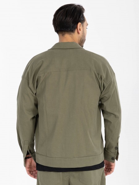 NINETEEN Shirt - Jacket X25-1028 Olive Green NINETEEN - 2