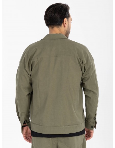 NINETEEN Shirt - Jacket X25-1028 Olive Green NINETEEN - 2