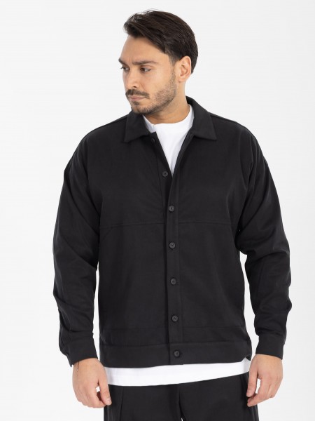 NINETEEN Πουκάμισο - Jacket X25-1028 Μαύρο NINETEEN - 3