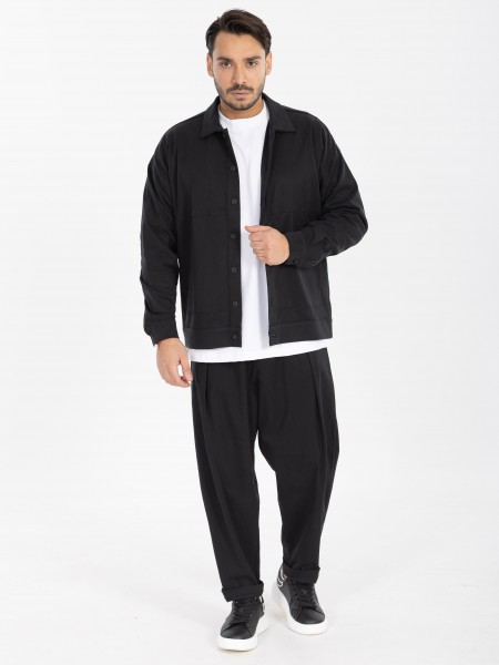 NINETEEN Πουκάμισο - Jacket X25-1028 Μαύρο NINETEEN - 7