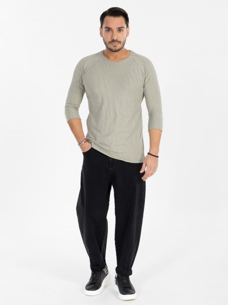 NINETEEN T-shirt X25-1076 Khaki NINETEEN - 7