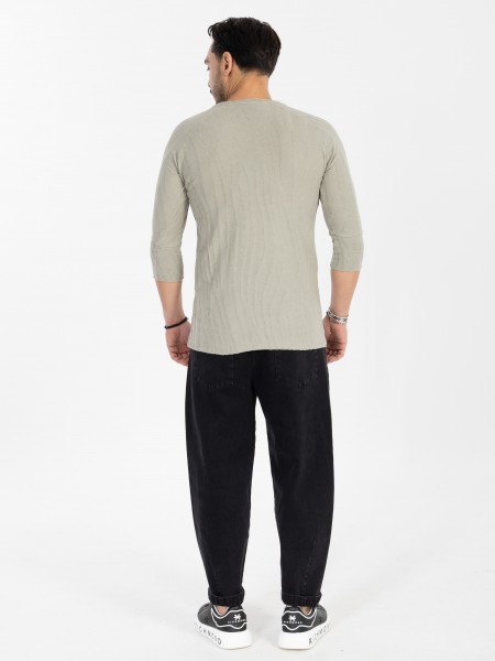 NINETEEN T-shirt X25-1076 Khaki NINETEEN - 6