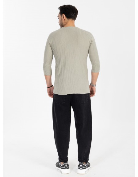 NINETEEN T-shirt X25-1076 Khaki NINETEEN - 6