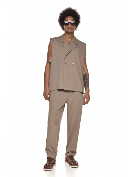 DIVERSE Παντελόνι 26044864476 Μπεζ DIVERSE - 3