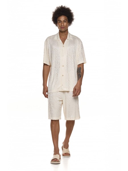 DIVERSE Short sleeve shirt 26046392473 Ecru - Beige DIVERSE - 2