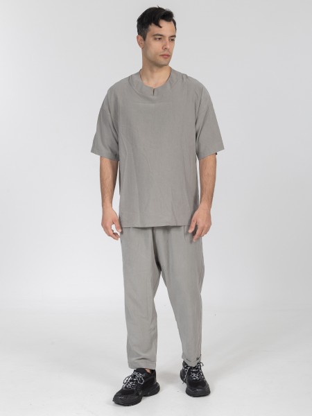 NINETEEN Pants K26-1012 Gray NINETEEN - 5