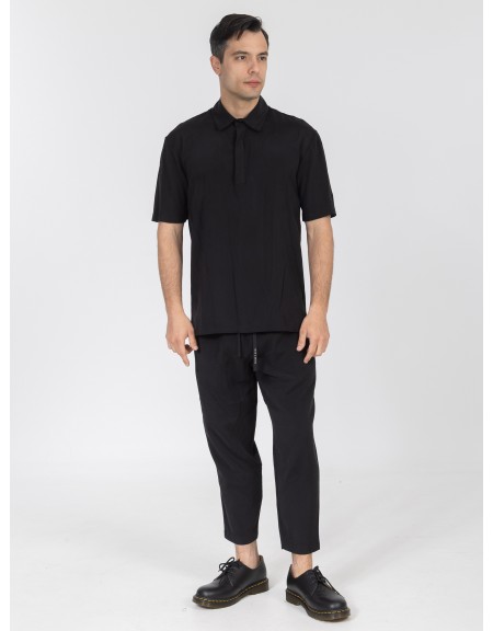 NINETEEN T-shirt polo K26-1026 Μαύρο NINETEEN - 6