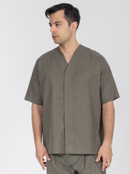 NINETEEN Short sleeve shirt K26-1062 Olive NINETEEN - 3