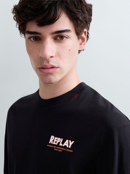REPLAY T-shirt M3397.000.23608P Μαύρο REPLAY - 4