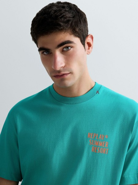 REPLAY T-shirt M3378.000.23608P Πετρόλ REPLAY - 3