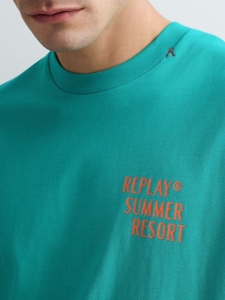 REPLAY T-shirt M3378.000.23608P Petrol REPLAY - 4