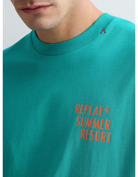 REPLAY T-shirt M3378.000.23608P Πετρόλ REPLAY - 4