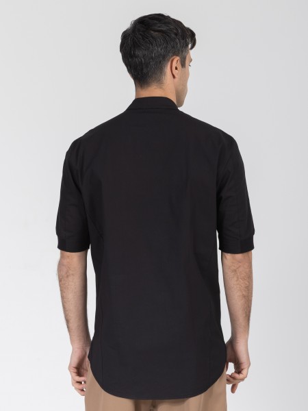 NINETEEN Short sleeve mao shirt K26-1003 Black NINETEEN - 2