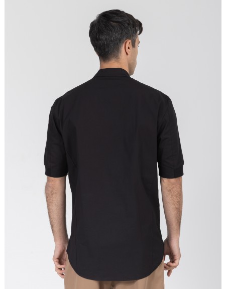 NINETEEN Short sleeve mao shirt K26-1003 Black NINETEEN - 2