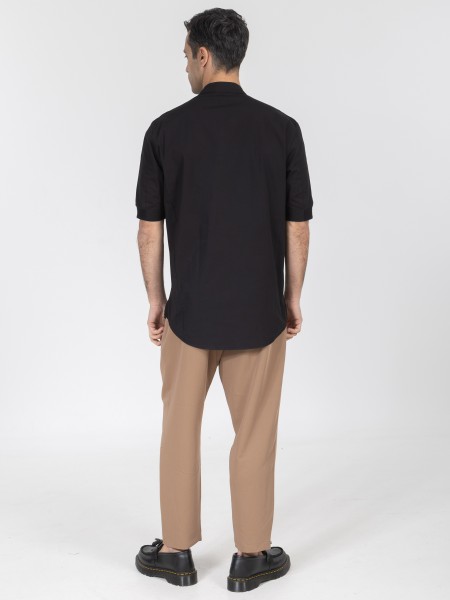 NINETEEN Short sleeve mao shirt K26-1003 Black NINETEEN - 6