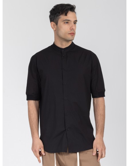 NINETEEN Short sleeve mao shirt K26-1003 Black NINETEEN - 7