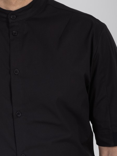 NINETEEN Short sleeve mao shirt K26-1003 Black NINETEEN - 3