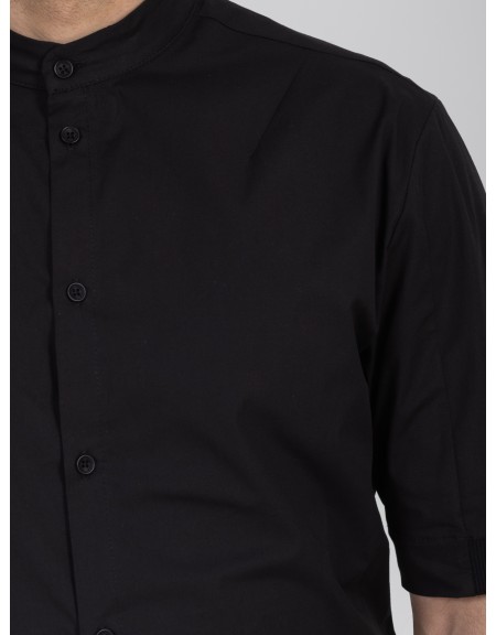 NINETEEN Short sleeve mao shirt K26-1003 Black NINETEEN - 3