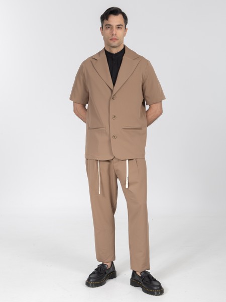 NINETEEN Short sleeve jacket K26-1005 Brown - Beige NINETEEN - 4