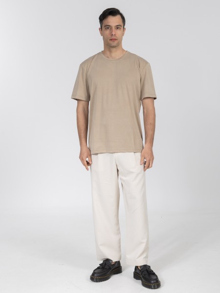 NINETEEN T-shirt K26-1052 Beige - Olive NINETEEN - 7