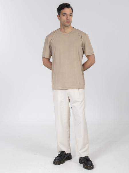 NINETEEN T-shirt K26-1052 Beige - Olive NINETEEN - 4