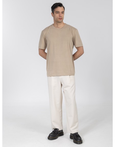 NINETEEN T-shirt K26-1052 Beige - Olive NINETEEN - 4