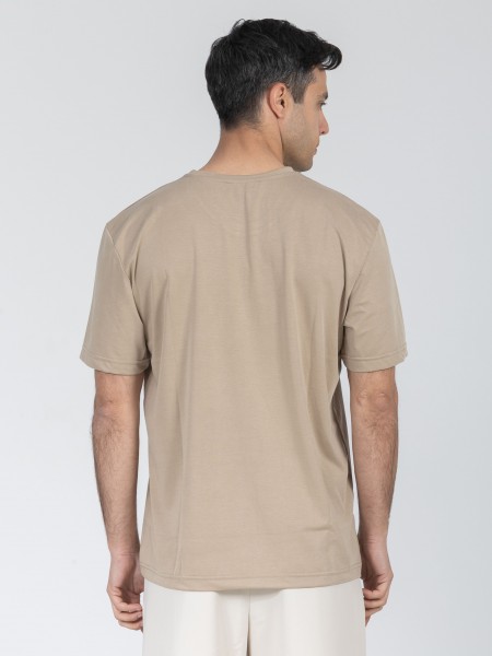 NINETEEN T-shirt K26-1052 Beige - Olive NINETEEN - 2