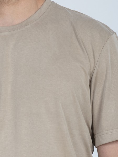 NINETEEN T-shirt K26-1052 Beige - Olive NINETEEN - 3
