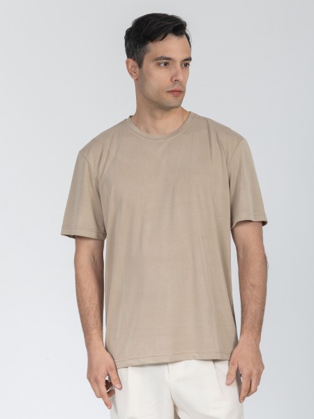 NINETEEN T-shirt K26-1052 Beige - Olive NINETEEN - 8