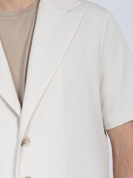 NINETEEN Σακάκι κοντομάνικο K26-1005 Εκρού NINETEEN - 3