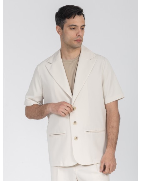 NINETEEN Σακάκι κοντομάνικο K26-1005 Εκρού NINETEEN - 6