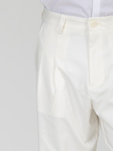 NINETEEN Pants K26-1009 Ecru - White NINETEEN - 3