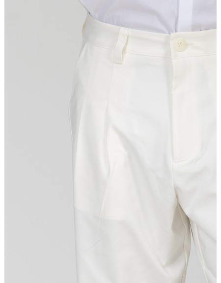 NINETEEN Pants K26-1009 Ecru - White NINETEEN - 3
