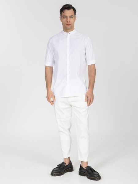 NINETEEN Short sleeve mao shirt K26-1003 White NINETEEN - 4