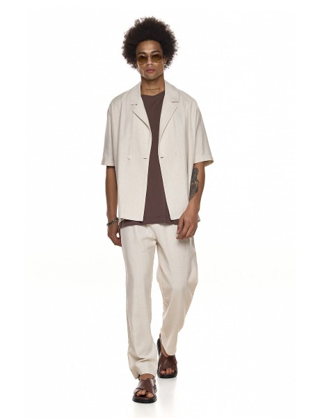 DIVERSE Short sleeve shirt 26046-390-465 Beige DIVERSE - 2