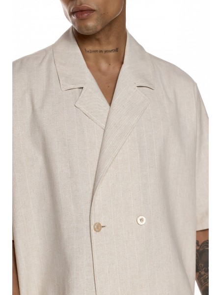 DIVERSE Short sleeve shirt 26046-390-465 Beige DIVERSE - 4