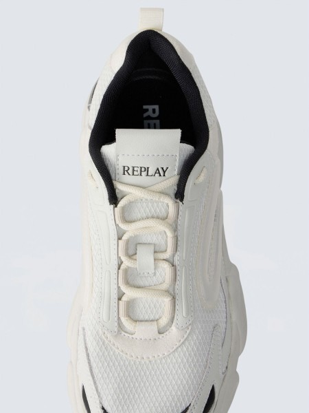 REPLAY Sneaker παπούτσι GMSIQ.003.C001T 0041 Λευκό - Μαύρο REPLAY - 4