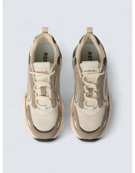 REPLAY Sneaker παπούτσι GMSIQ.003.C001T 0818 Πολύχρωμο - Λευκό-Γκρι-Λαδί REPLAY - 2
