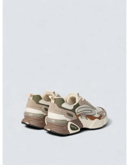 REPLAY Sneaker shoe GMSIQ.003.C001T 0818 Multicolor - White-Grey-Olive REPLAY - 3